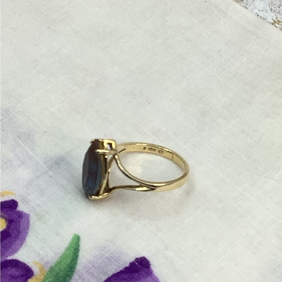 Antique Saphiret set in 10 kt gold Women's Ring size 6 - Picture 4 of 8